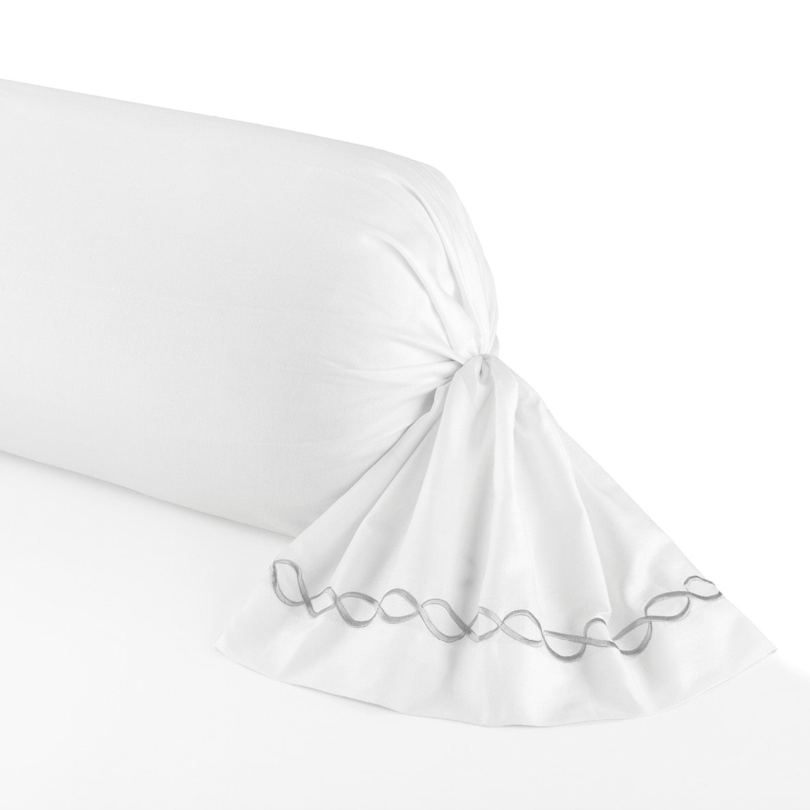 Pillowcase(s) cotton satin - Eclat de perle Grey / White 43 x 210 cm