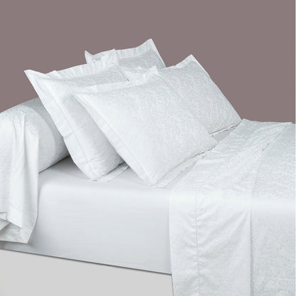 Duvet cover + pillowcase cotton satin - Fleur enchantée White