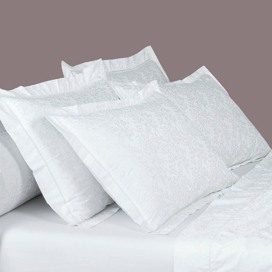 Duvet cover + pillowcase cotton satin - Fleur enchantée White