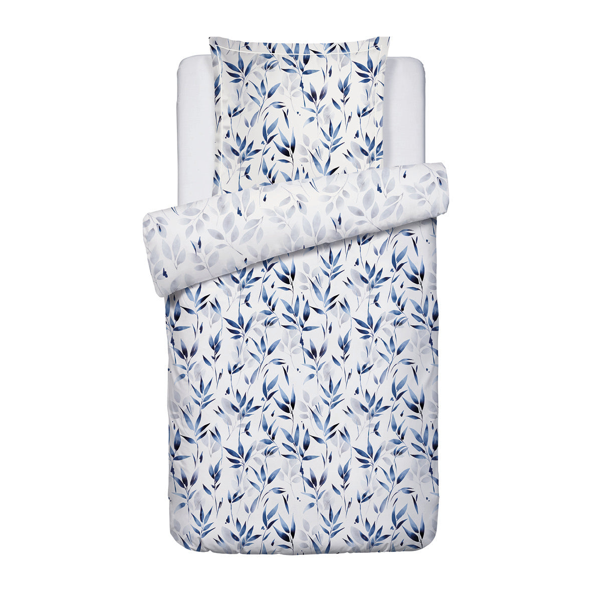 Duvet cover + pillowcase(s) cotton satin - Eclat Bleu White