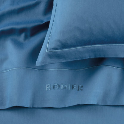 Taie d'oreiller satin de coton - Uni 1 baratta Bleu 05