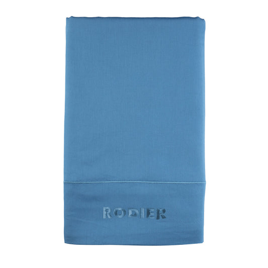 Drap plat satin de coton - Uni 1 baratta Bleu 05