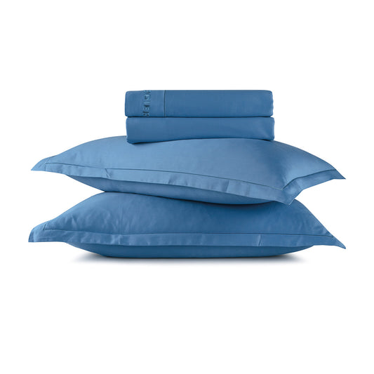 Sheet set cotton satin - Uni 1 baratta Blue 05