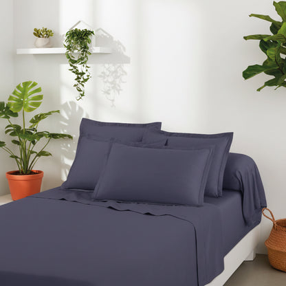 Pillowcase cotton satin - Uni 1 baratta Blue 06
