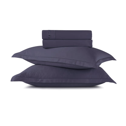 Sheet set cotton satin - Uni 1 baratta Blue 06