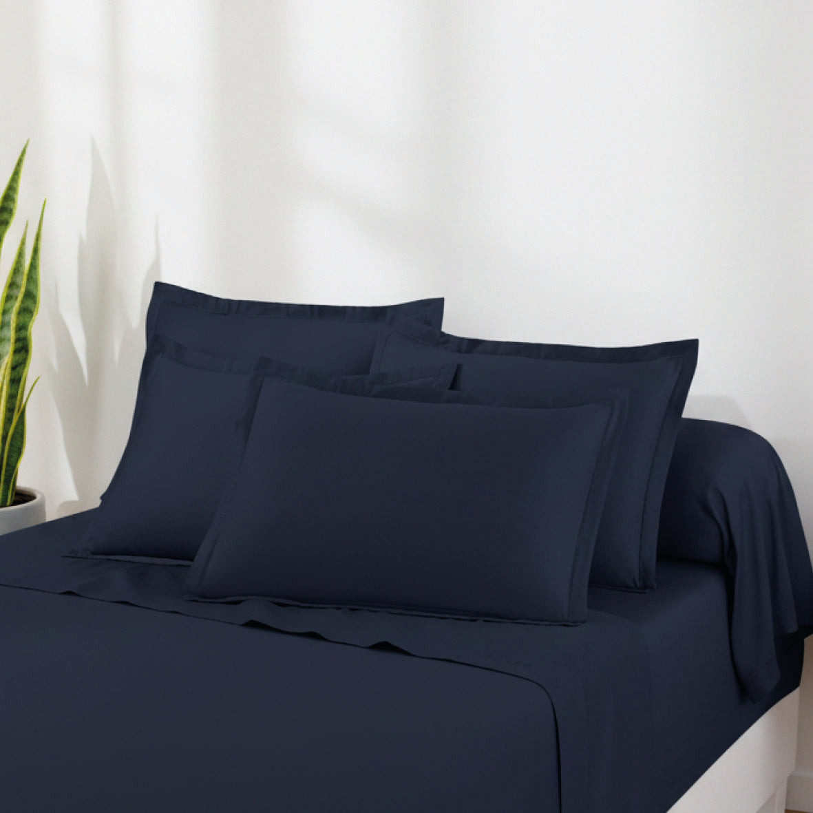 Sheet set cotton satin - Uni 1 baratta Blue 11