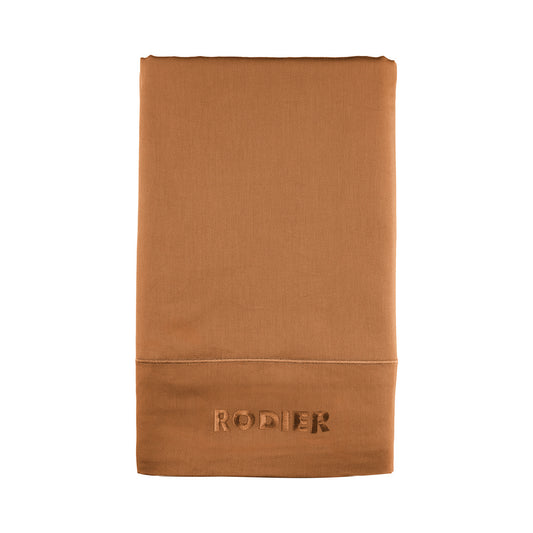 Flat sheet cotton satin - Uni 1 baratta Brown 01