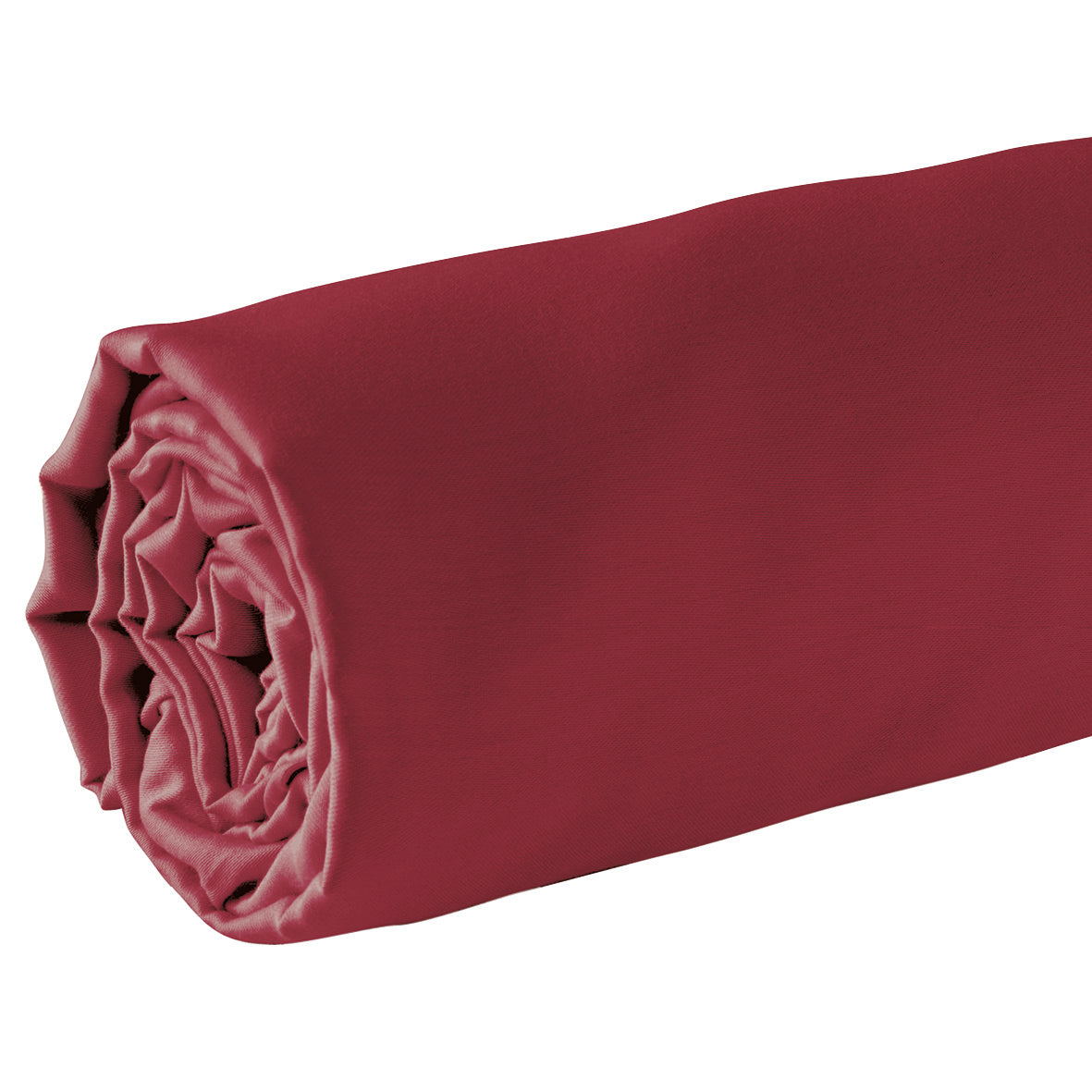 Fitted sheet cotton satin - Uni Burgundy 01