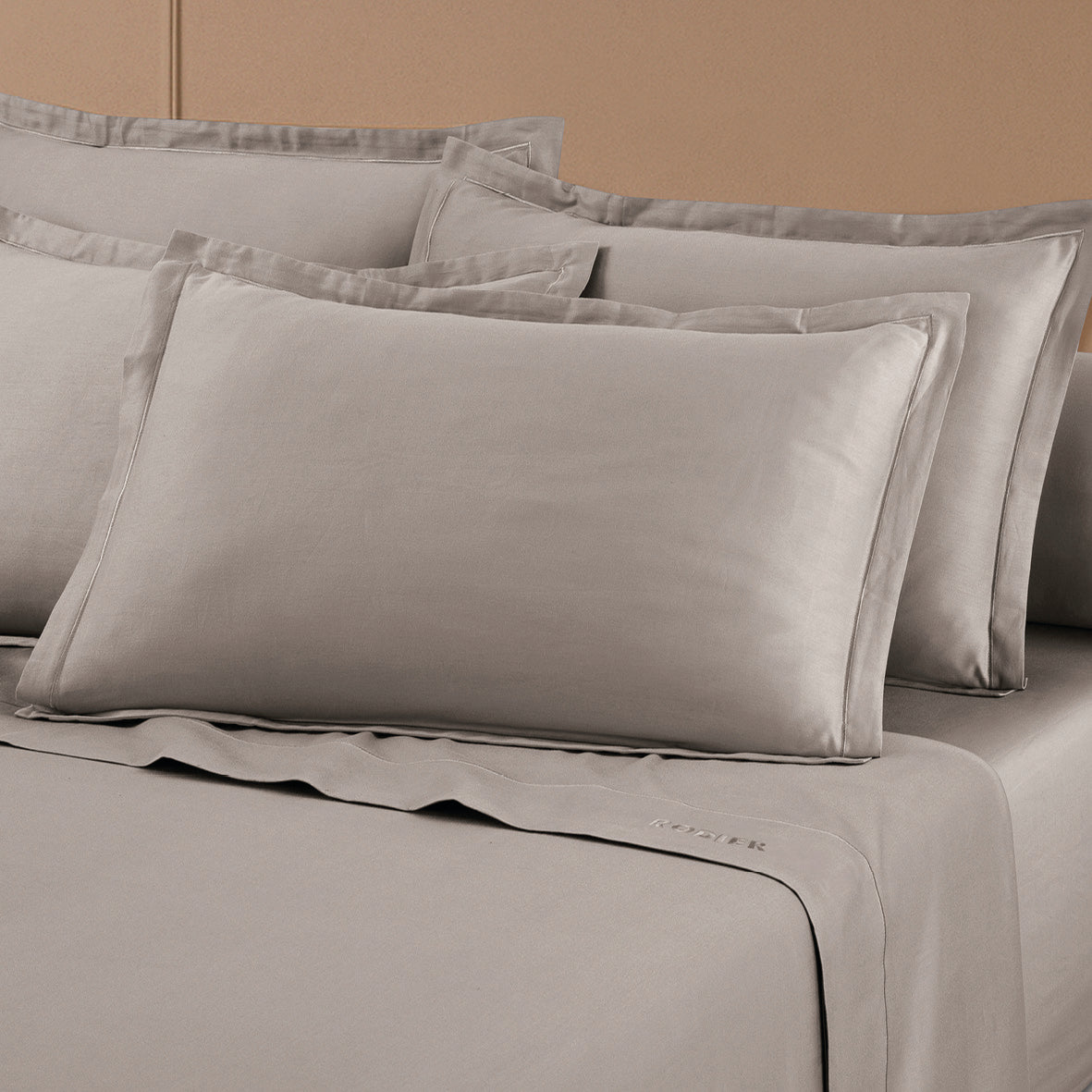 Pillowcase cotton satin - Uni 1 baratta Taupe 01