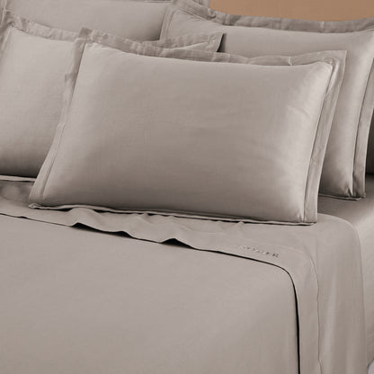 Flat sheet cotton satin - Uni 1 baratta Taupe 01