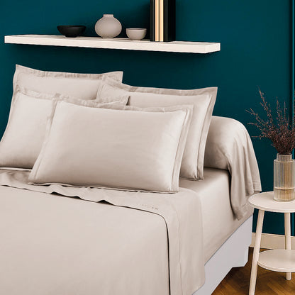 Flat sheet cotton satin - Uni 1 baratta Taupe 05