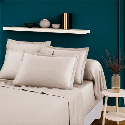 Sheet set cotton satin - Uni 1 baratta Taupe 05