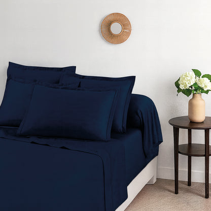 Pillowcase cotton satin - Uni Blue 11