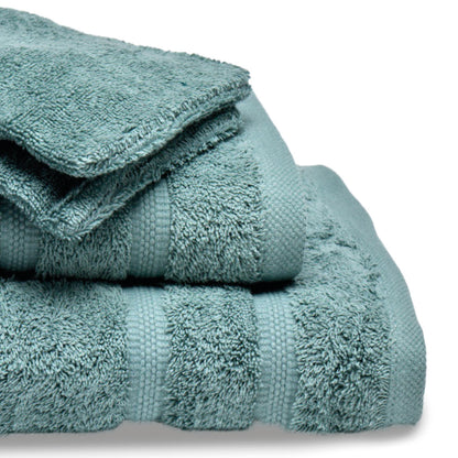 Ensemble complet de linge de bain coton peigné - Vague Vert bouteille