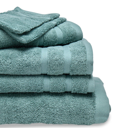 Complete bath linen set combed cotton - Vague Bottle green