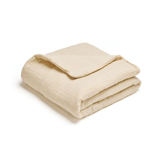 Baby blanket cotton gauze - Uni Taupe - 80 x 120 cm