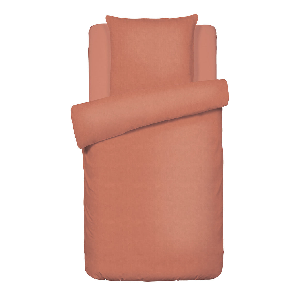Duvet cover + pillowcase cotton gauze - Uni Terracotta