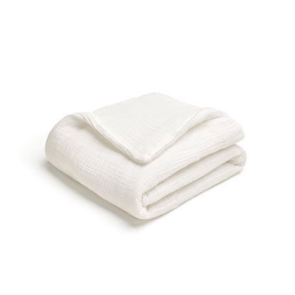 Baby blanket cotton gauze - Uni White - 80 x 120 cm