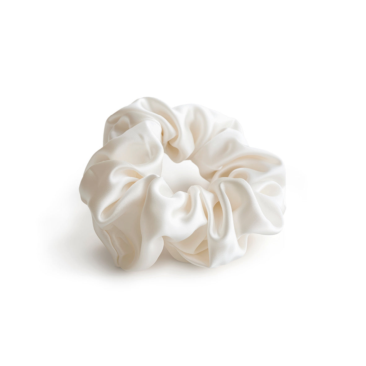 Large scrunchy silk - Moana White - D 11 cm