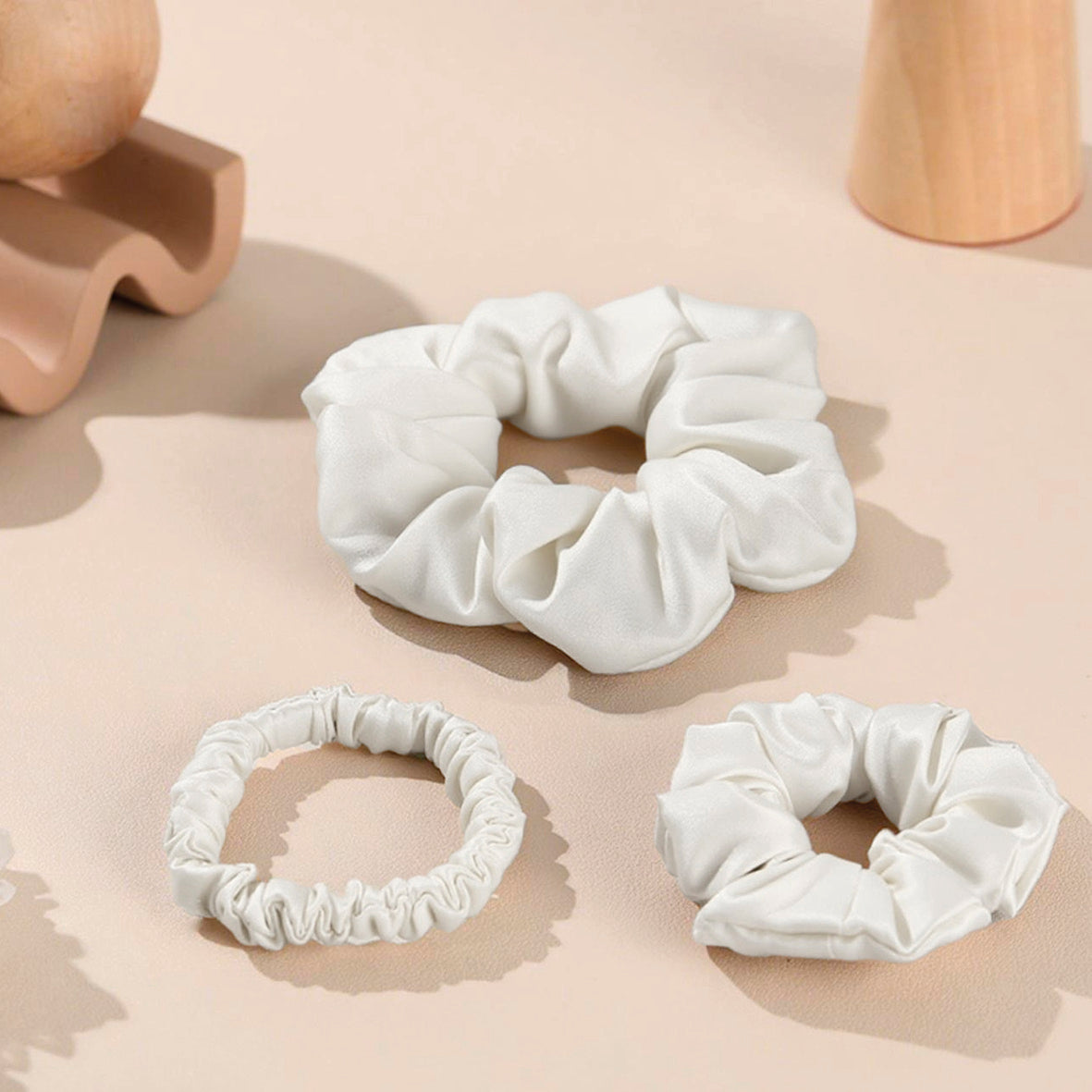 Skinny scrunchy silk - Néora White - D 6 cm