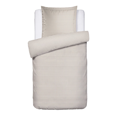 Duvet cover + pillowcase cotton satin - Crochet graphique Taupe