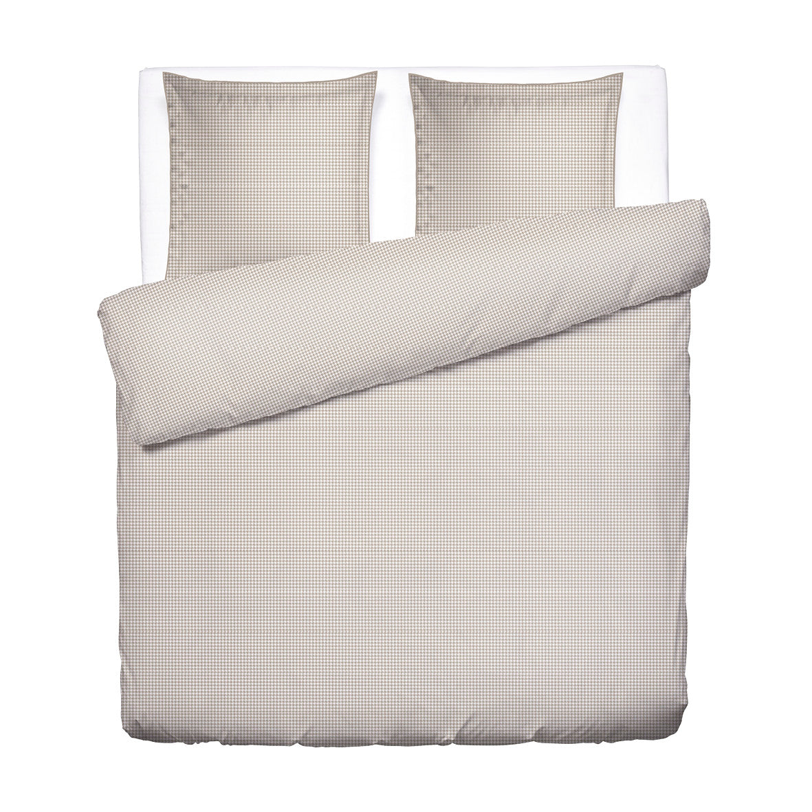 Duvet cover + pillowcase cotton satin - Crochet graphique Taupe