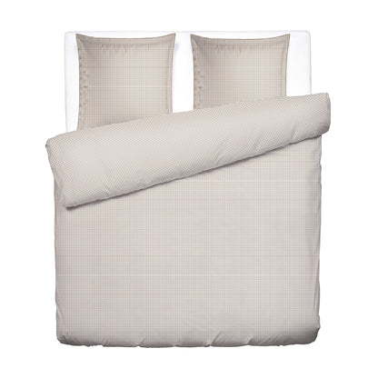 Duvet cover + pillowcase cotton satin - Crochet graphique Taupe