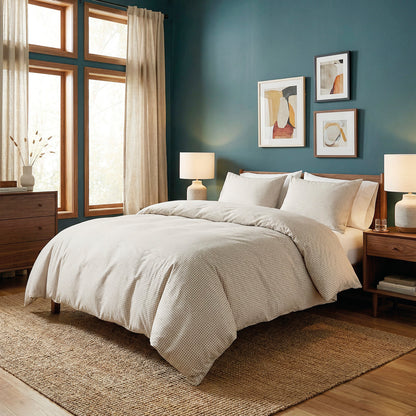 Pillowcase cotton satin - Crochet graphique Taupe