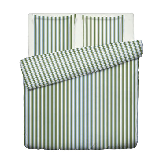 <p>Housse de couette + taie d'oreiller satin de coton - Lorine Vert / Bleu - 135 x 200 cm + 80 x 80 cm</p>