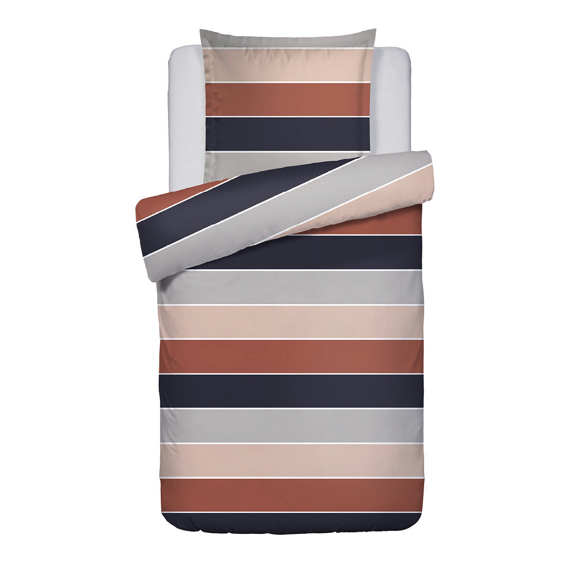 Duvet cover + pillowcase cotton satin - Nude naturel Brown