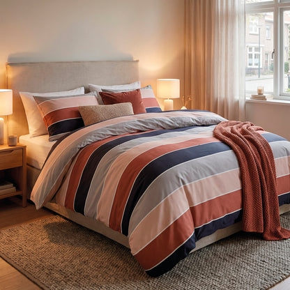 Quilt with tassels cotton satin - Nude naturel Brown - 140 x 200 cm
