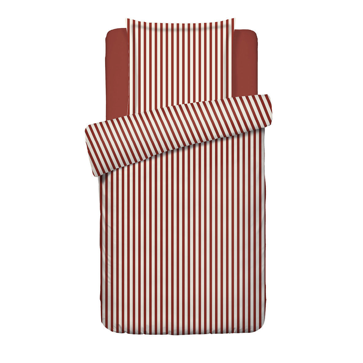 Duvet cover + pillowcase cotton satin - Ysaline Red 140 x 200 cm + 63 x 63 cm