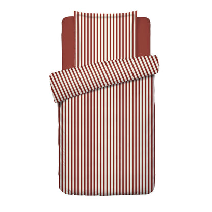 Duvet cover + pillowcase cotton satin - Ysaline Red 140 x 200 cm + 63 x 63 cm