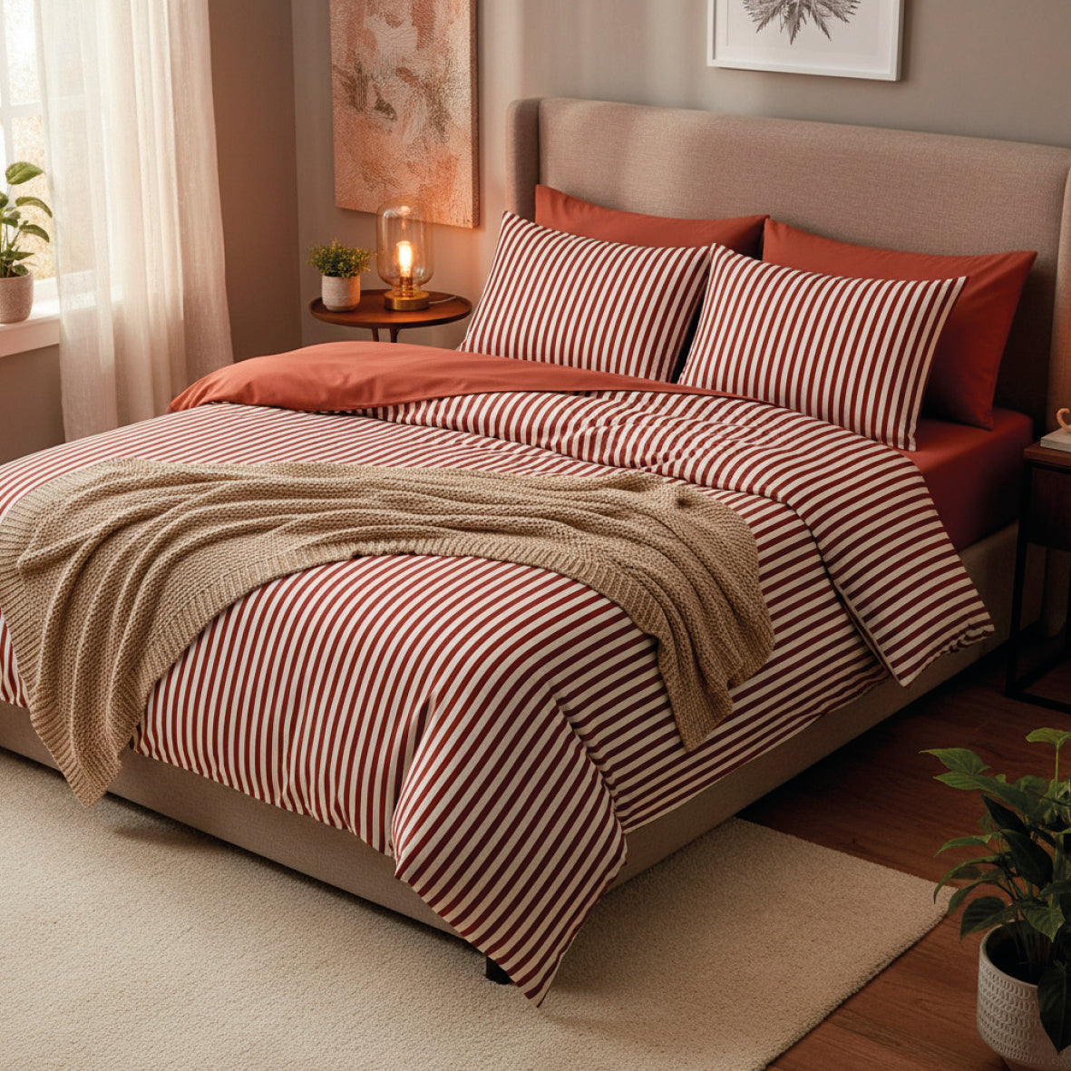 Pillowcase cotton satin - Ysaline Red