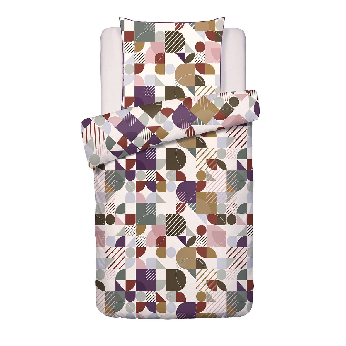Duvet cover + pillowcase cotton satin - Modul'Art White