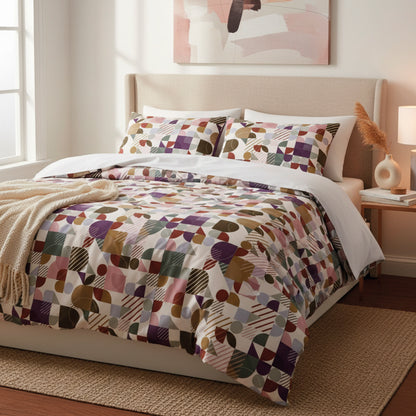 Duvet cover + pillowcase cotton satin - Modul'Art White