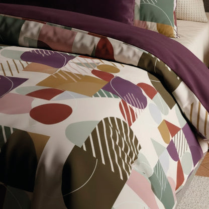 Duvet cover + pillowcase cotton satin - Modul'Art White