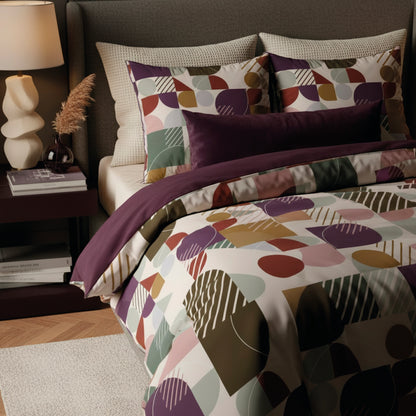 Duvet cover + pillowcase cotton satin - Modul'Art White