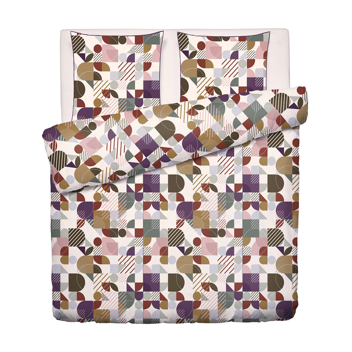 Duvet cover + pillowcase cotton satin - Modul'Art White
