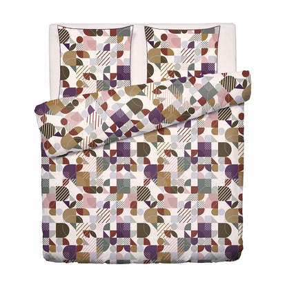 Duvet cover + pillowcase cotton satin - Modul'Art White