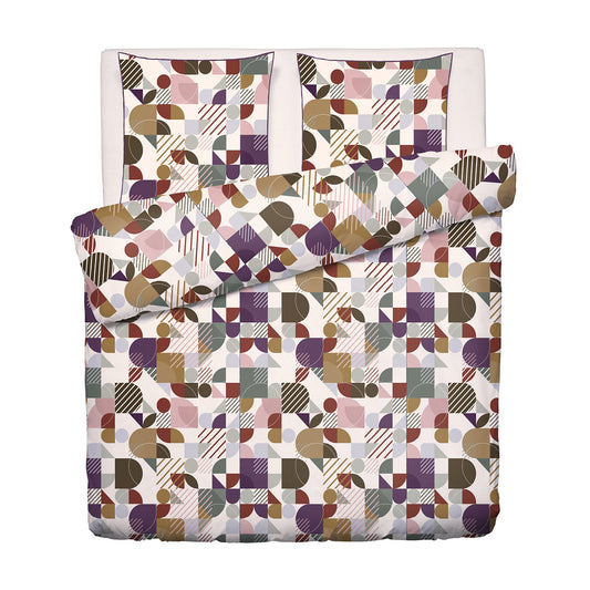 <p>Housse de couette + taie d'oreiller satin de coton - Modul'Art Blanc</p>