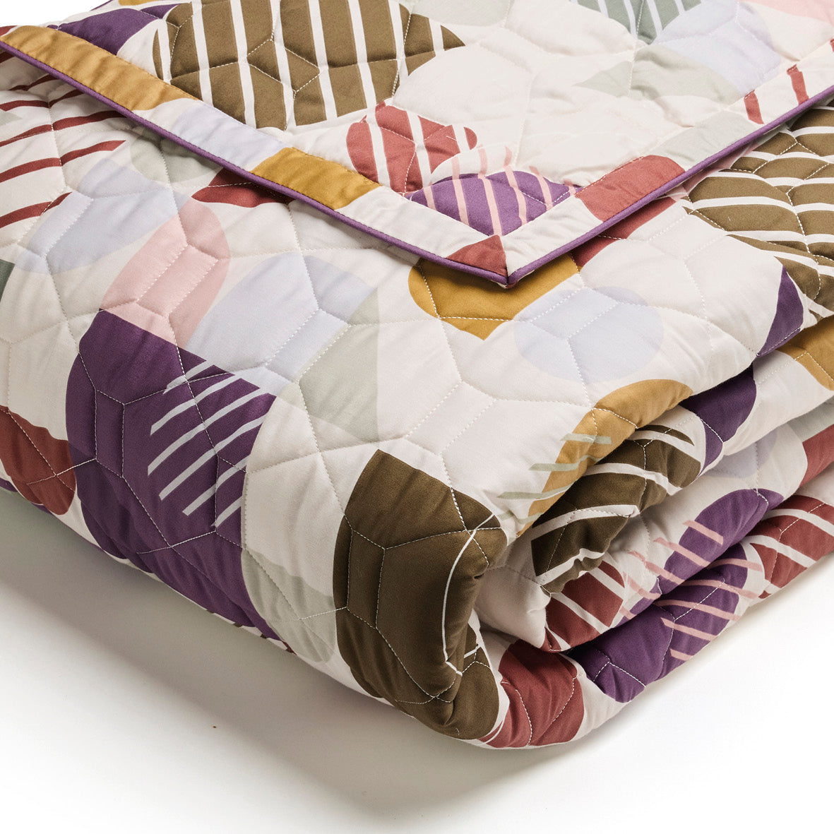 Bedspread cotton satin - Modul'Art White - 220 x 250 cm