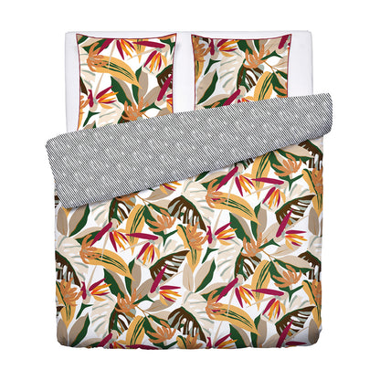 Duvet cover + pillowcase cotton satin - Papagayo Orange