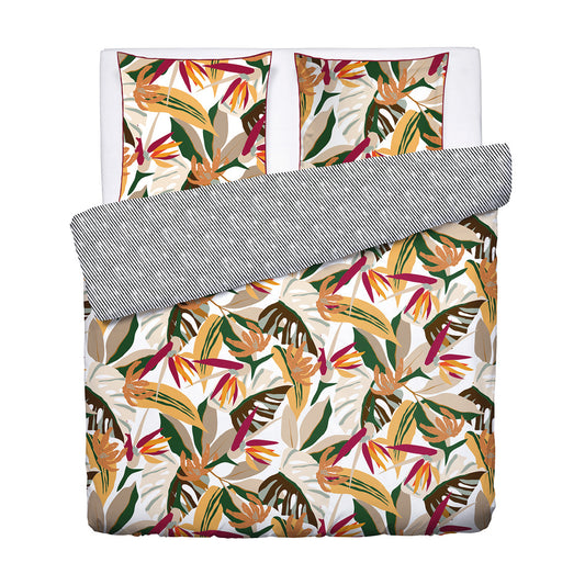 <p>Housse de couette + taie d'oreiller satin de coton - Papagayo Orange</p>