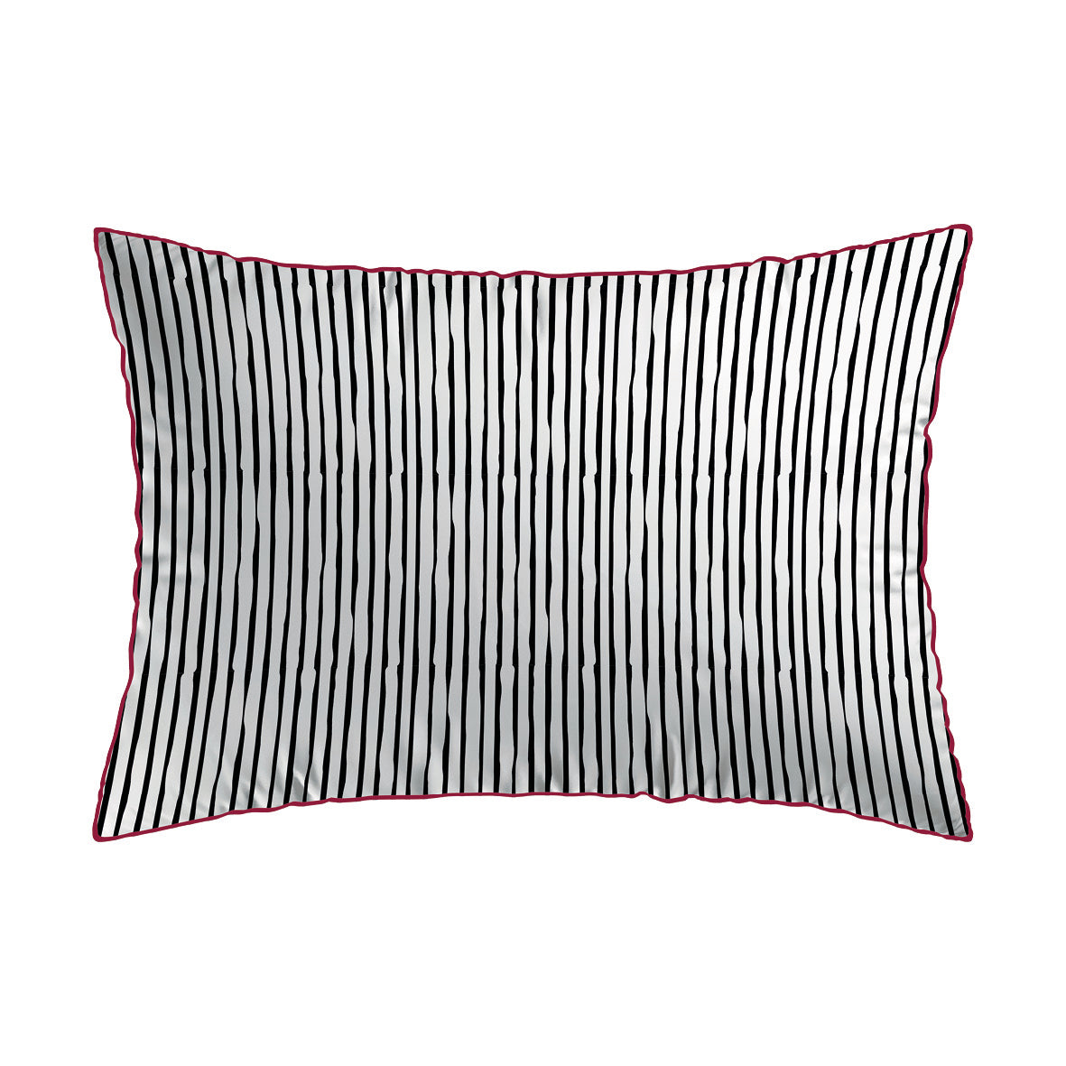 Pillowcase cotton satin - Bandes artistiques / Papagayo White / Black