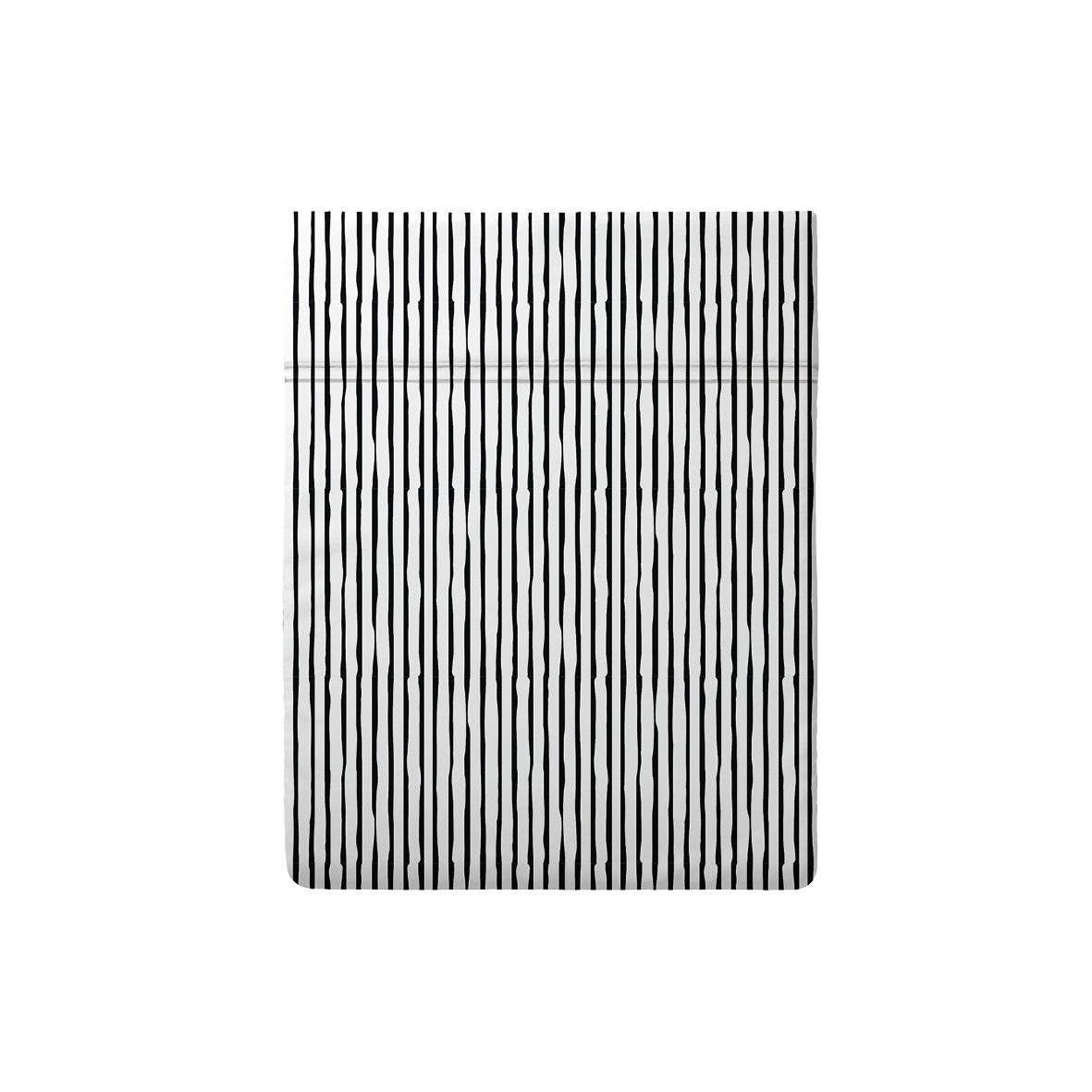 Flat sheet cotton satin - Bandes artistiques White / Black