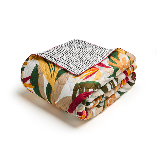 Bedspread cotton satin - Papagayo Orange - 220 x 250 cm