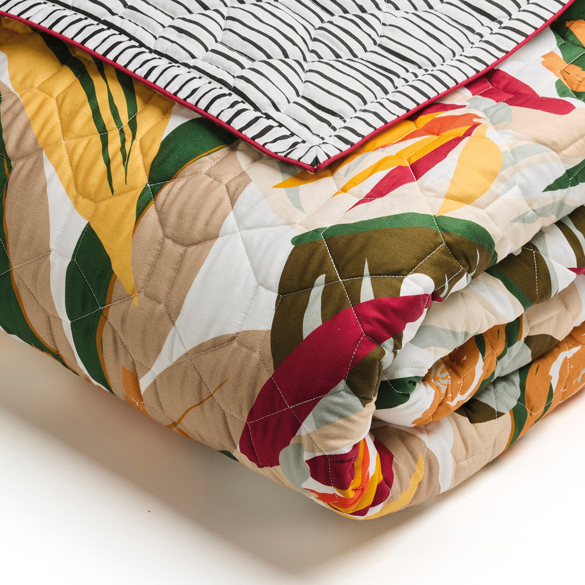 Bedspread cotton satin - Papagayo Orange - 220 x 250 cm