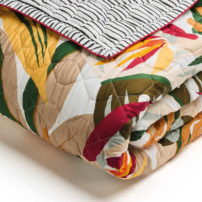 Bedspread cotton satin - Papagayo Orange - 220 x 250 cm