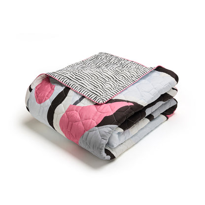 Bedspread cotton satin - Poésie florale Light blue - 220 x 250 cm